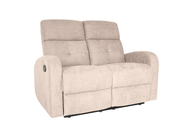 Canapé inclinable 2 places avec repose-pieds 130x85x100 cm en tissu beige acquista