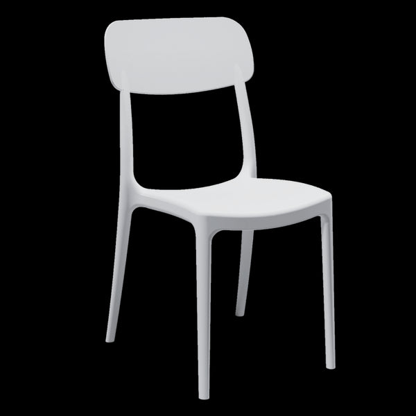 prezzo Chaise de jardin empilable 53x46x88 cm en polypropylène blanc