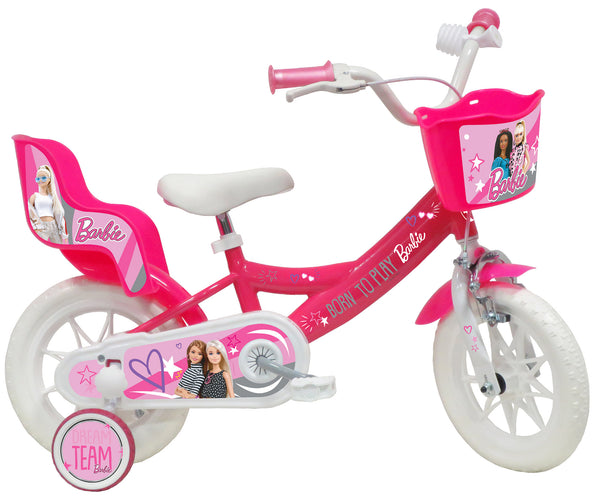 Vélo pour Fille 12" 1 Frein Pneus EVA Barbie Rose sconto