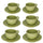 Set de 6 Tasses à Café avec Soucoupe Ø7,5xh5 cm en Grès Cérame Vert Pastel Juliette