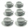 Set de 6 tasses à café avec soucoupe 8x7xh5 cm en grès cérame blanc Romeo