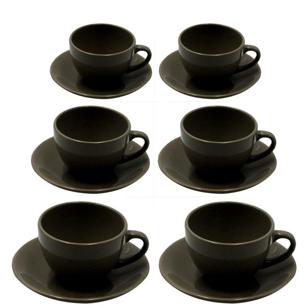 Set de 6 Tasses à Café avec Soucoupe 8x7xh5 cm en Grès Cérame Romeo Tortora prezzo