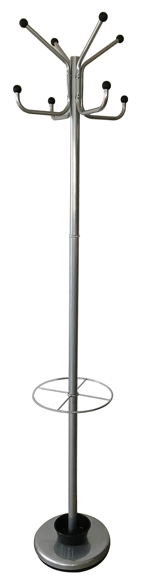 online Portemanteau de sol 35x35x180 cm en acier avec porte-parapluie gris