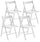 Lot de 4 Chaises Pliantes 47,5x42,5x45/79 cm en Bois de Hêtre FSC Blanc