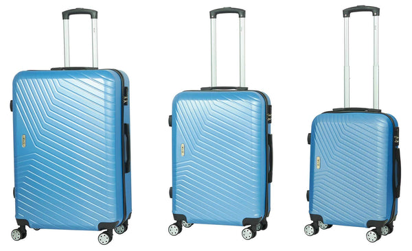 sconto Set de 3 Valises Trolley Rigides en ABS 4 Roues Ravizzoni Monet Bleu