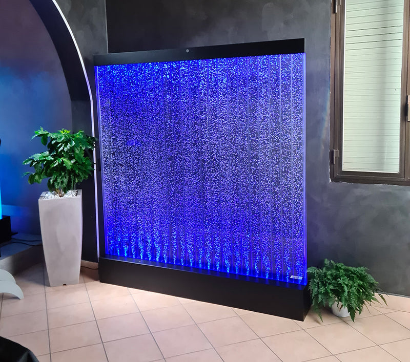 Muro d’Acqua con Bolle Verticali 180x200 cm in Plexiglas con LED Perlage Corallo Gigante-7