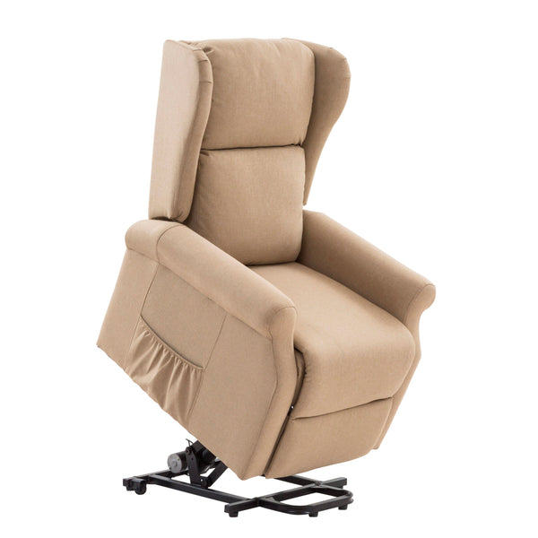 Poltrona Alzapersona Elettrica 1 Motore Reclinabile Massaggiante in Tessuto Safari sconto