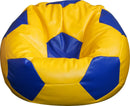 Poltrona a Sacco Pouf Ø100 cm in Similpelle Baselli Pallone da Calcio Giallo e Blu-1
