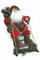Marionnette Père Noël Lumineuse avec Traîneau 6 Led en Tissu H60 cm Soriani Rouge