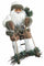 Marionnette Père Noël Lumineuse avec Traîneau 6 Led en Tissu H60 cm Blanc Soriani