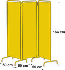 Paravento Separè 3 Pannelli 150x164 cm in Acciaio Nasti Bianco-2