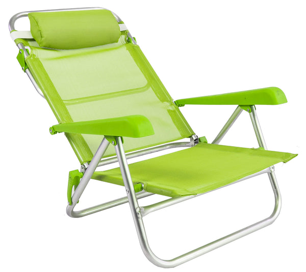 Chaise longue pliante Spiaggina 50x52/59x25/75 cm en aluminium et textilène vert acide prezzo
