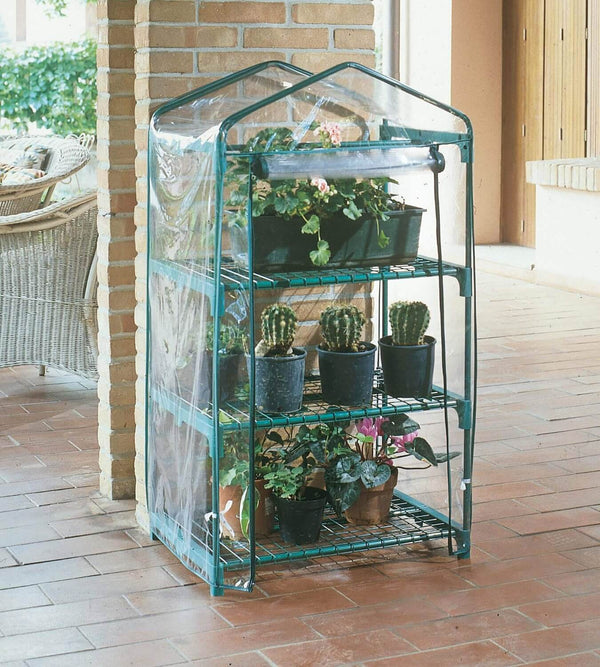 online Serre de jardin en acier 3 étagères avec couvercle vert azalée Rama