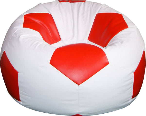 prezzo Pouf Pouf Ø100 cm en Faux Cuir Baselli Ballon de Football Blanc et Rouge