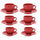 Set de 6 tasses à café avec soucoupe 8x5xh6,5 cm en grès cérame Otello Rosso