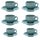 Set de 6 tasses à café avec soucoupe 8x5xh6,5 cm en grès cérame Otello Blu crème