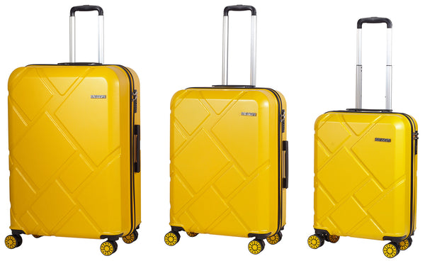 online Lot de 3 Valises Trolley Rigides en ABS 4 Roues TSA Ravizzoni Mangue Jaune