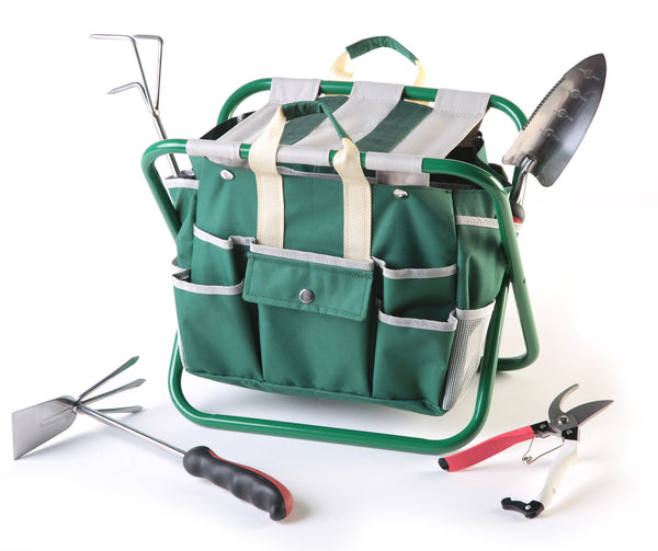 online Kit d'élagage de jardinage 4 outils avec sac de tabouret pliant vert
