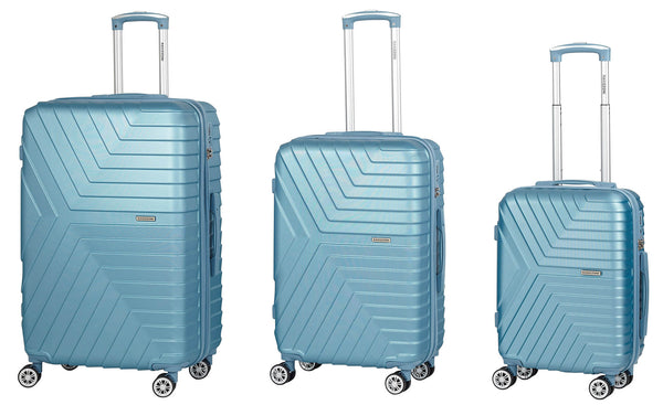 sconto Lot de 3 Valises Trolley Rigides en ABS 4 Roues TSA Ravizzoni Picasso Bleu
