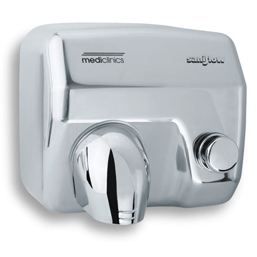 prezzo Sèche-mains à air chaud avec bouton en acier poli Mediclinics Saniflow E05C 