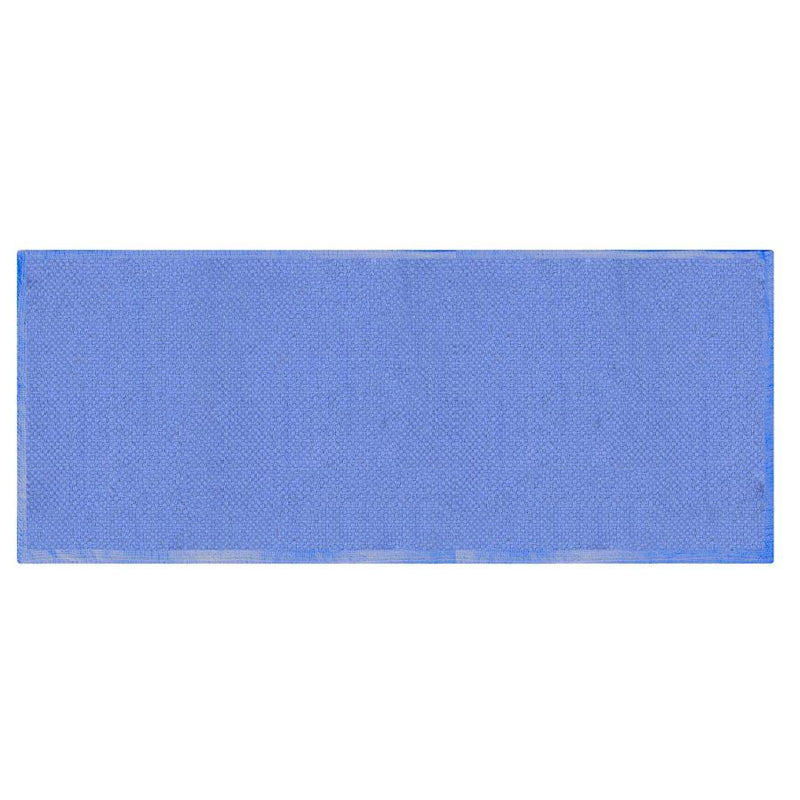 Tappeto Bagno Design Trama Semplice 50x150 cm in Cotone Azzurro-1