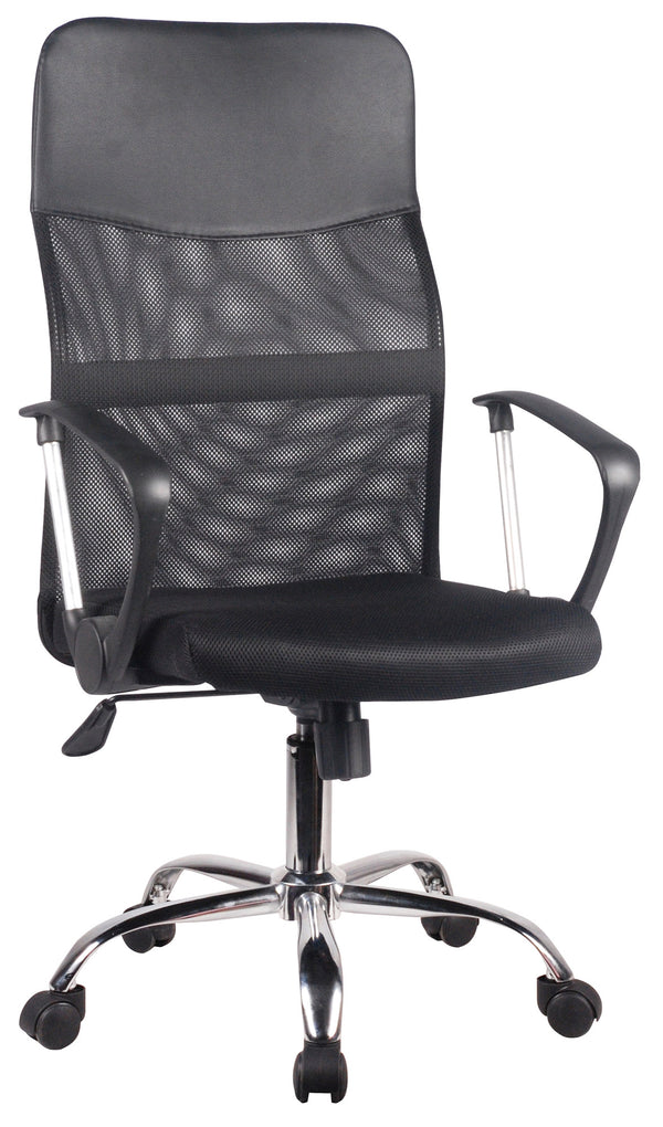 Chaise de bureau de direction 62x63x124 cm en tissu noir acquista
