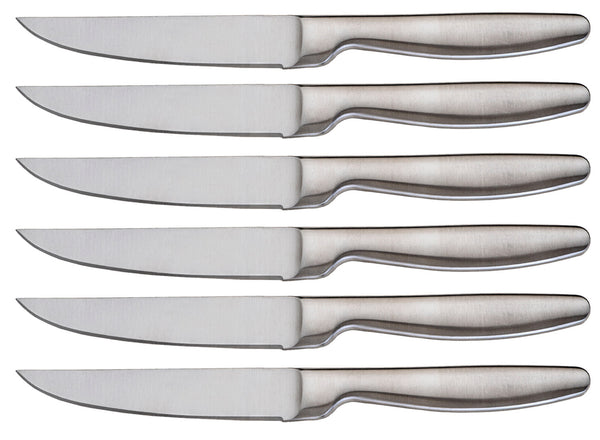 Ensemble de 6 couteaux de table à lame lisse en acier inoxydable argenté Jacob sconto