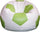 Pouf Pouf Ø100 cm en Faux Cuir Baselli Ballon de Football Blanc et Vert Citron