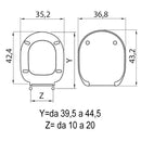 Copriwater per Modello Connect Ideal Standard 36,8x43,2x5 Saniplast Match Bianco-3
