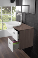 Mobile da Bagno Sospeso Marrone e Bianco Composizione 80Cm-2