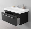 Mobile da Bagno Sospeso Grigio Composizione in Mdf 90Cm-2