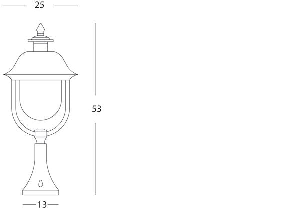 Lampada Palo Paletto da Cancello Color Grigio e Rame Linea Rustica  Sovil-2