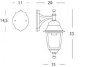 Lampada Applique Piccola in Basso Colore Nero da Esterno Linea Mini Quadrata Sovil-2