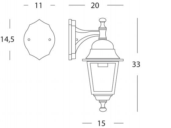 Lampada Applique Piccola in Basso Colore Nero da Esterno Linea Mini Quadrata Sovil-2