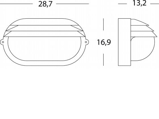Lampada Applique Ovale Grande Colore Bianco per Esterno Linea Palpebra Sovil-2