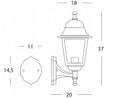 Lampada Applique in Alto Colore Nero per Esterno Linea Mini Quadrata Sovil-2