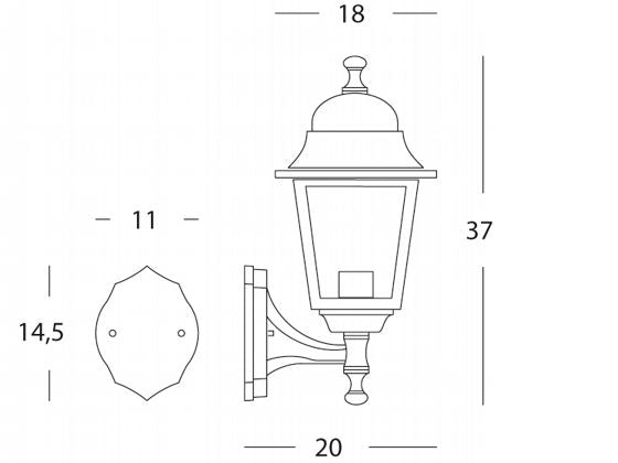 Lampada Applique in Alto Colore Nero per Esterno Linea Mini Quadrata Sovil-2