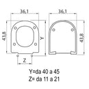 Copriwater Universale in Termoindurente 36,1x43,8x4 Saniplast Queen Bianco-3