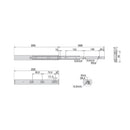 Kit Guide per Cassetti a Sfera 45 x 350 mm Estrazione Totale Chiusura Soft Zincato 5 Pezzi Emuca-2