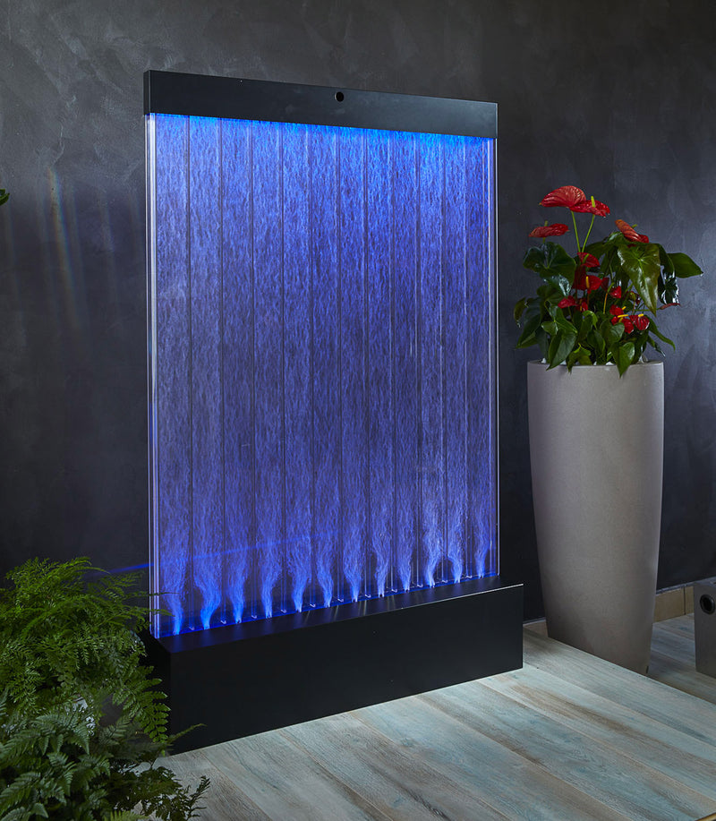 Muro d’Acqua con Bolle Verticali 100x150 cm in Plexiglas con LED Perlage Corallo Medio-3