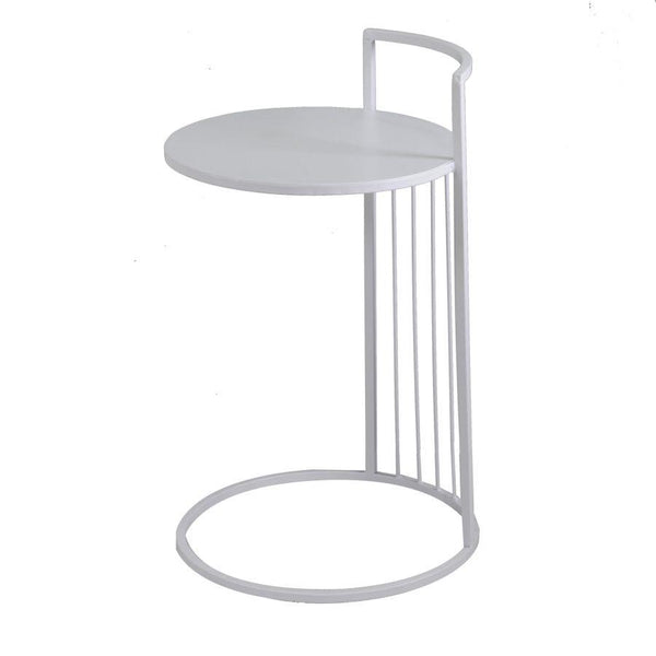 Table basse ronde Ø38xh54/65 cm en métal blanc sconto