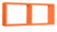 Etagère rectangulaire 2 compartiments muraux 70x30x15,5 cm en fibre de bois Morgana Orange