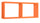 Etagère rectangulaire 2 compartiments muraux 70x30x15,5 cm en fibre de bois Morgana Orange