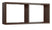 Etagère rectangulaire 2 compartiments muraux 70x30x15,5 cm en fibre de bois Morgana Wengè
