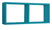 Etagère rectangulaire 2 compartiments muraux 70x30x15,5 cm en fibre de bois Morgana bleu atoll