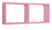 Etagère rectangulaire 2 compartiments muraux 70x30x15,5 cm en fibre de bois Morgana rose blush