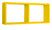 Etagère rectangulaire 2 compartiments muraux 70x30x15,5 cm en fibre de bois Morgana jaune canari