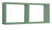 Etagère rectangulaire 2 compartiments muraux 70x30x15,5 cm en fibre de bois Morgana vert d'eau marin