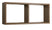 Etagère rectangulaire 2 compartiments muraux 70x30x15,5 cm en panneaux de fibres de bois Chêne Tabac Morgana