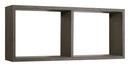 Mensola Rettangolare 2 Scomparti da Parete 70x30x15,5 cm in Fibra di Legno Morgana Rovere Scuro-1